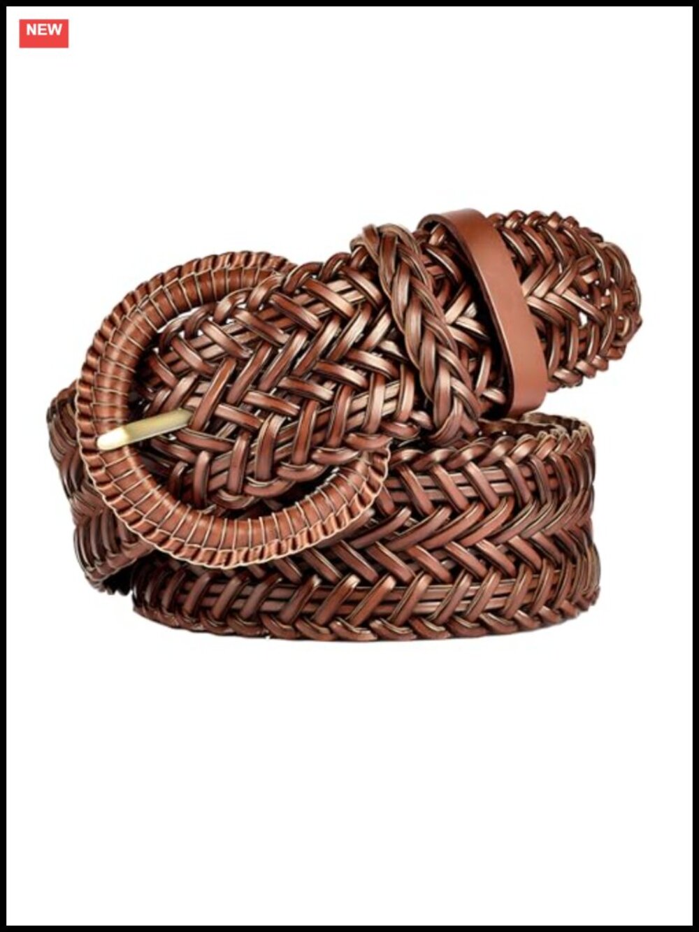 ANNULOYA Women Hand-Woven Leather Braided Belt